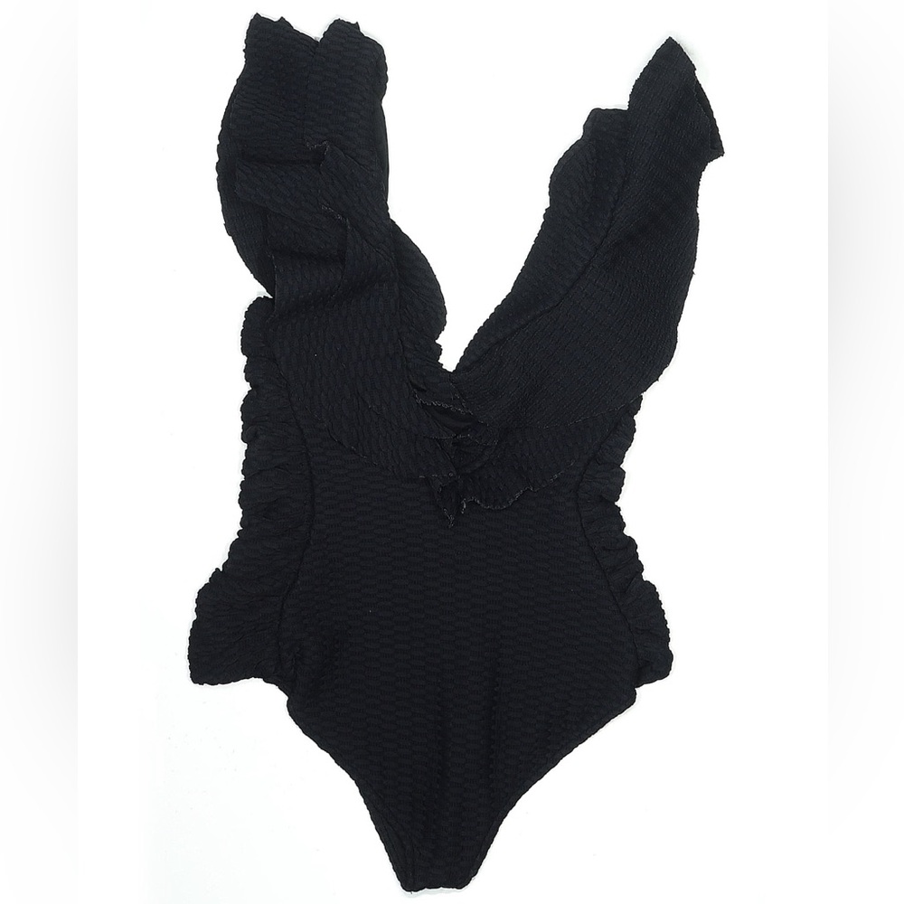 DEVON WINDSOR Elegant Black Textured One Piece - Picture 7 of 7